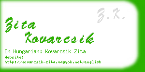 zita kovarcsik business card